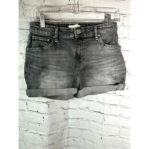 H & M LADIES BLACK DENIM SHORTS  ‎ SZ (6)   NICE AND EUC      F-387